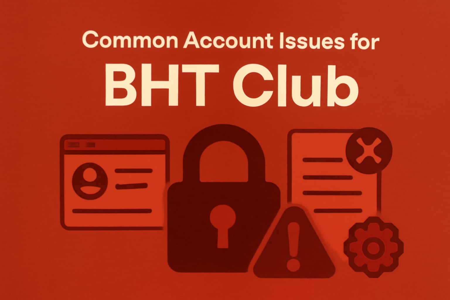 An informative scene depicting common account issues for BHT Club with clear text representation.