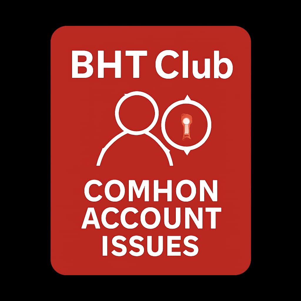 A professional icon illustrating common account issues for BHT Club.