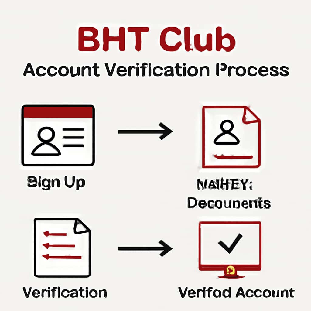 A diagram illustrating the steps in the BHT Club Account Verification Process.