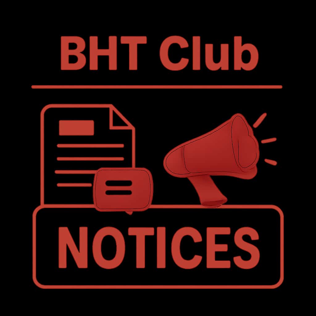 Illustration explaining BHT Club Notices.