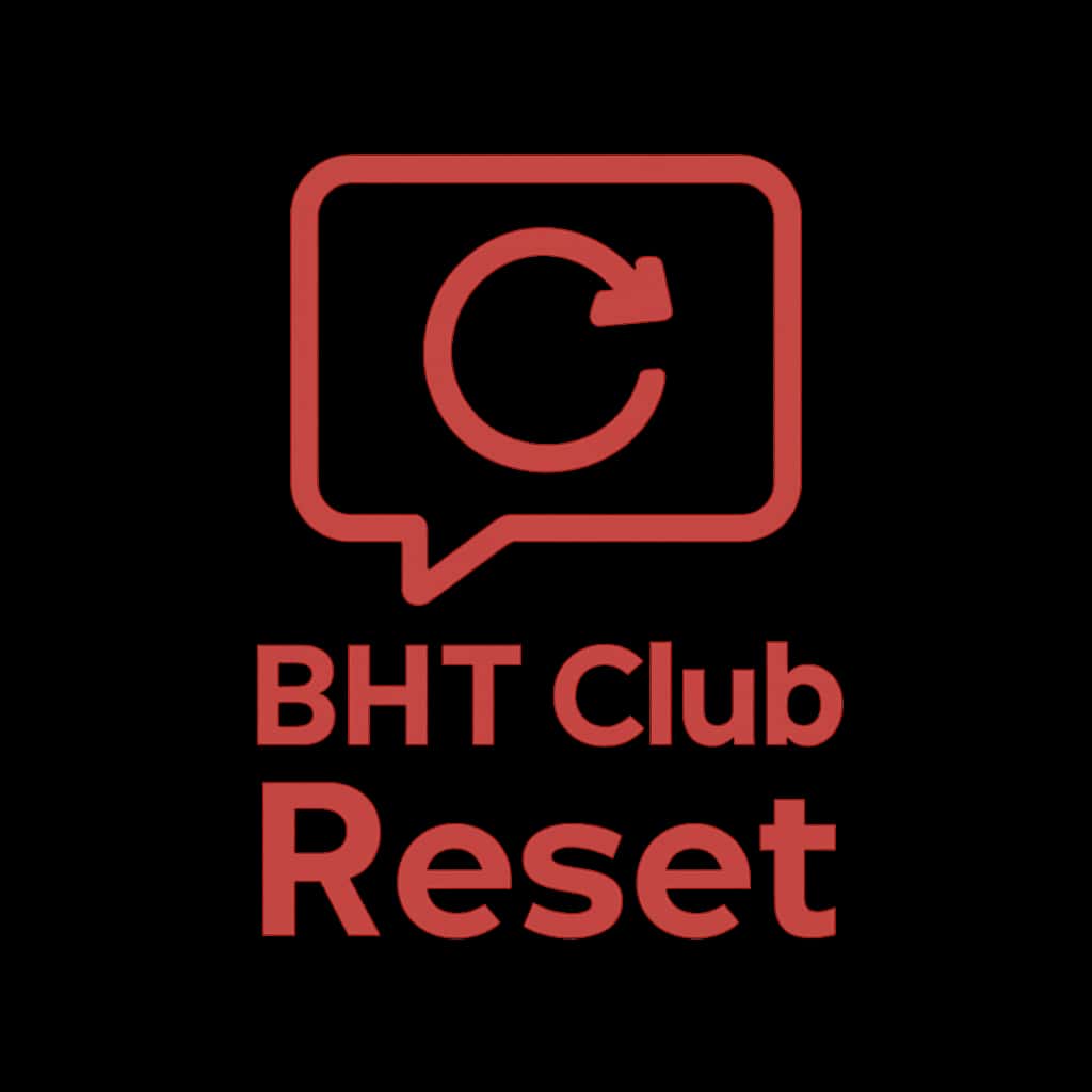 An icon representing BHT Club Reset with 'BHT Club' text, designed for clarity.