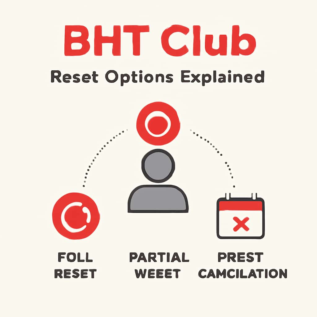 An educational diagram showcasing the BHT Club reset options.