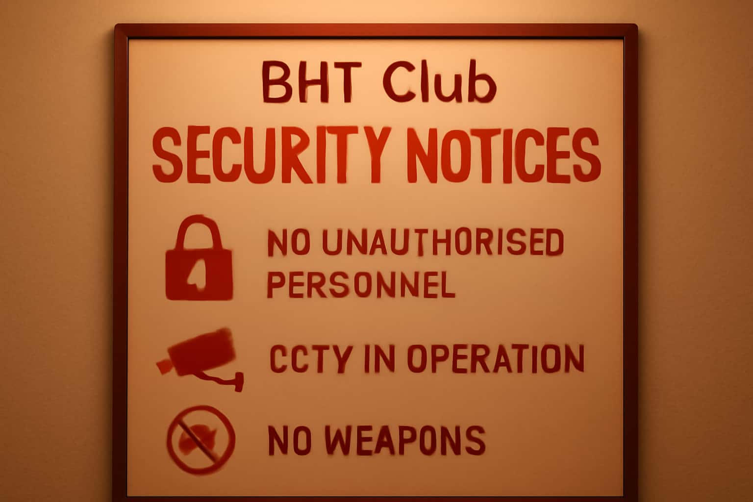 Informative scene related to BHT Club Security Notices.