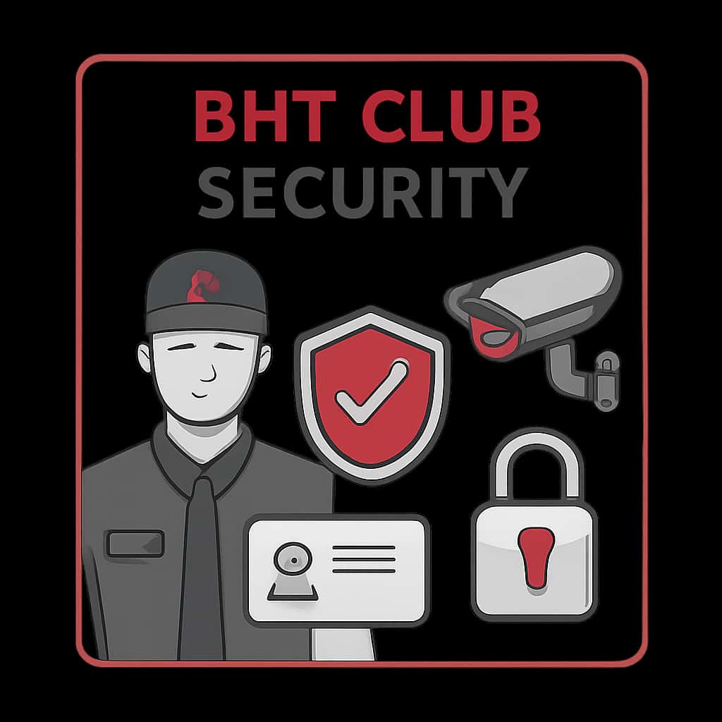 Illustration explaining BHT Club Security protocols.