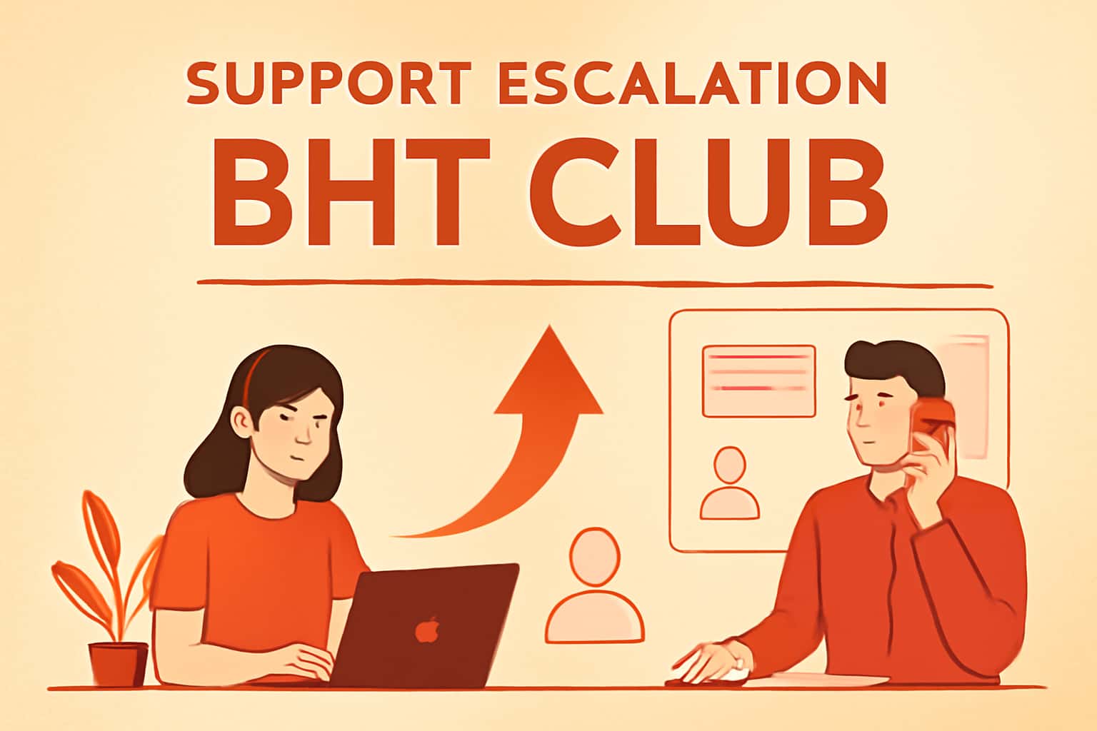 Informative scene depicting support escalation for BHT Club.