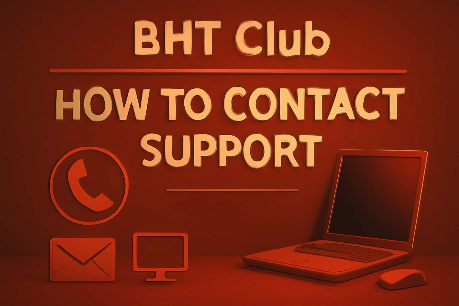 An informative graphic about contacting BHT Club support, showing contact methods.