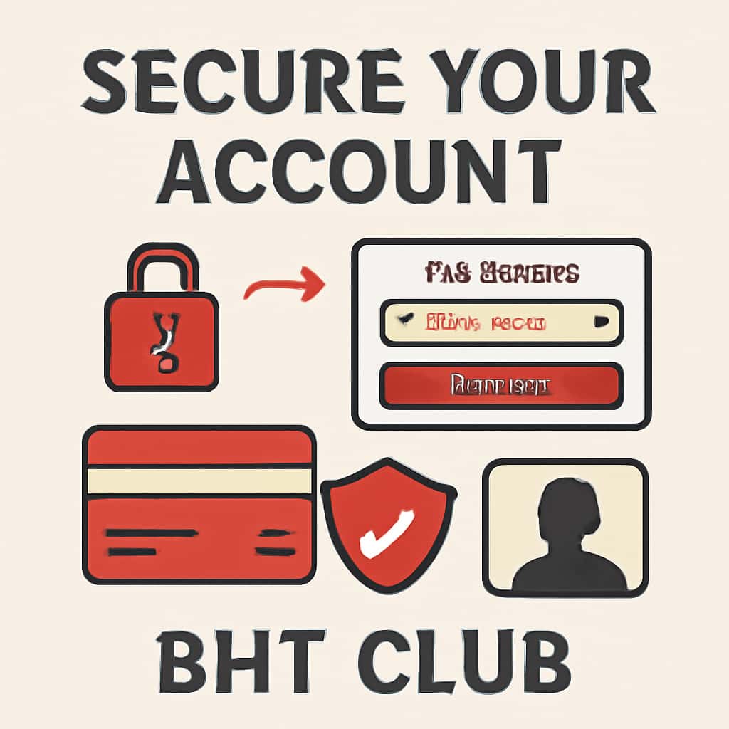 Illustration detailing secure login practices for BHT Club.