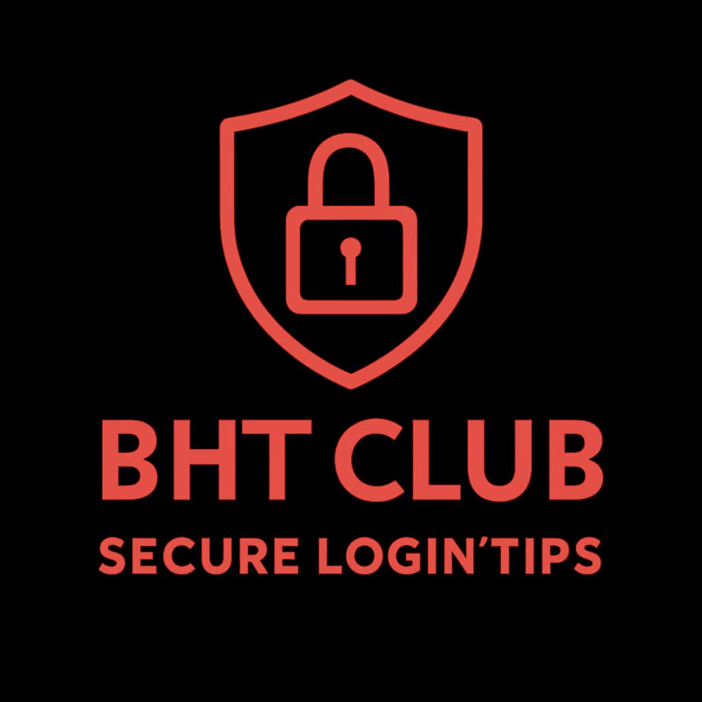A professional badge highlighting Secure BHT Club Login Tips.